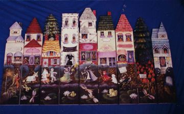 Autumn on the Village Pond Fire Screen - Bobbie Takashima